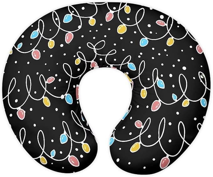 Christmas Lights Nursing Pillow Cover for U-Shaped Feeding Pillow Soft Nursing Pillow Case Hidden Zipper Design Skin-Friendly
