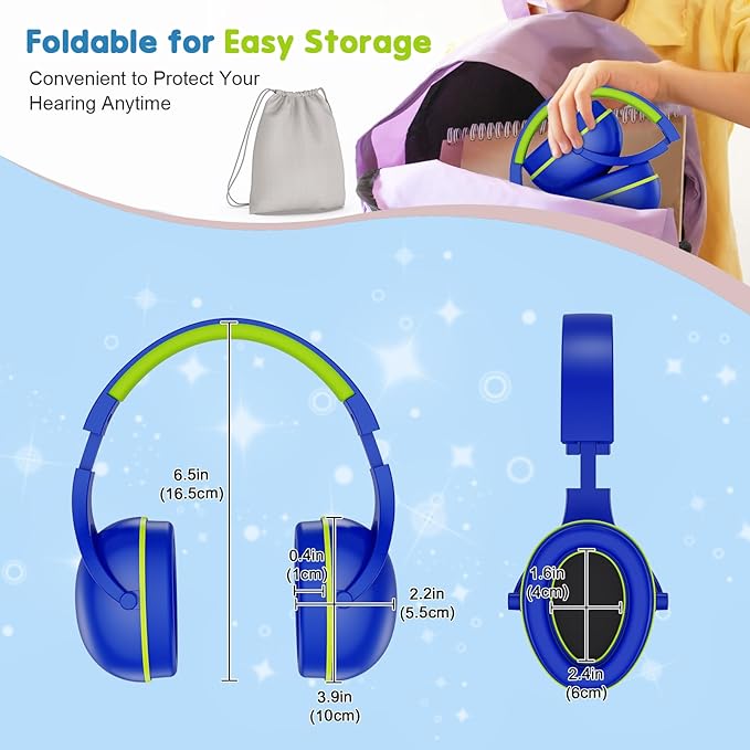 ProCase 2 Pack Noise Cancelling Headphones for Kids, Kids Ear Protection for Monster Jam Truck, Hearing Protection Noise Reduction Earmuffs for Sensory Autism Toddler Children -Navy