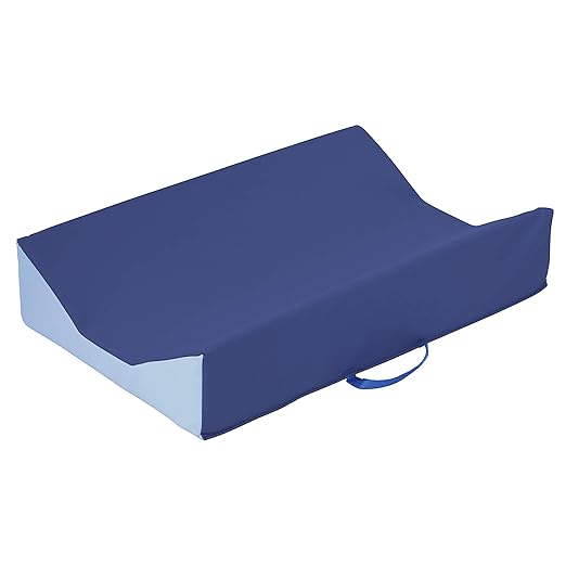 FDP SoftScape Ultra-Soft Daycare Baby and Infant Contoured Changing Pad, Non-Slip Bottom, Built-In Handle Easy to Transport Travel - Navy/ Powder Blue (10421-NVPB)