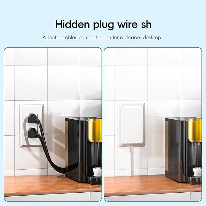 Humpptom Thin Electrical Outlet Cover, Flat Plug Extension Cord, Power Strip, Outlet Covers Baby Proofing, 3 FT and 8 FT…