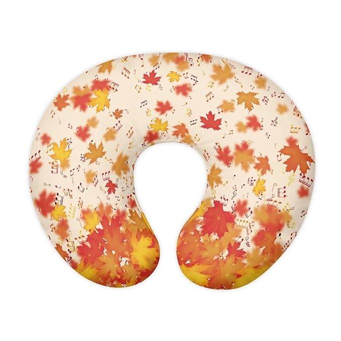 Maple Leaf Note Baby Fashion Nursing Pillow Cover Baby Breastfeeding Slipcover Newborn Safety and Comfy Cover for Daily Life, 2 Packs