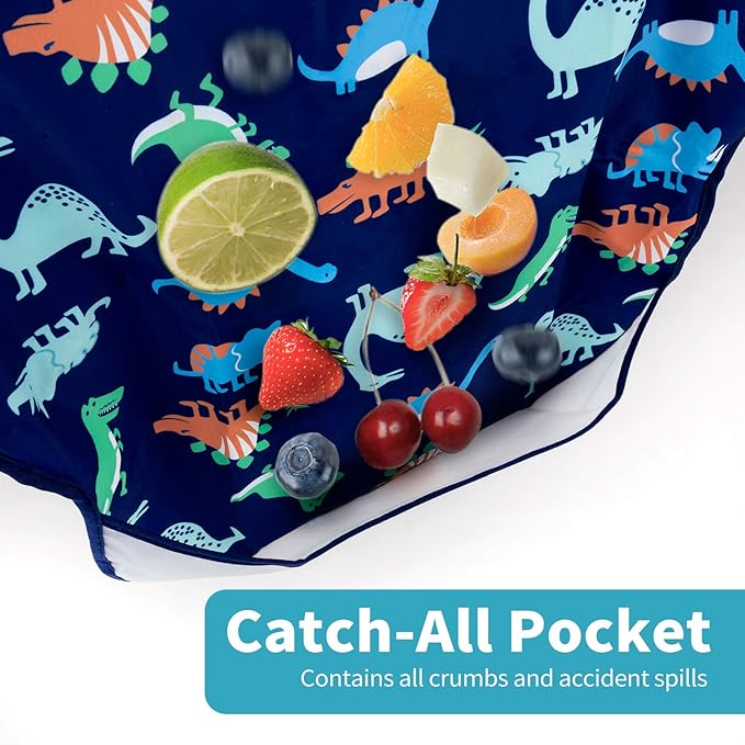 3 Pcs Long Sleeved Bib Set|Baby Waterproof Bibs with Pocket Bundle|Toddler Bib with Sleeves|Stain Resistance Smock 6-24 Month