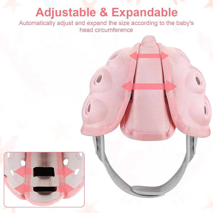 Accmor Baby Head Protector Helmet for Crawling and Walking, Toddler Safety Helmet Cute Infant Headguard Soft Cushion, Breathable Kids Protective Caps for Girls 6–24 Months, Ultra-Lightweight