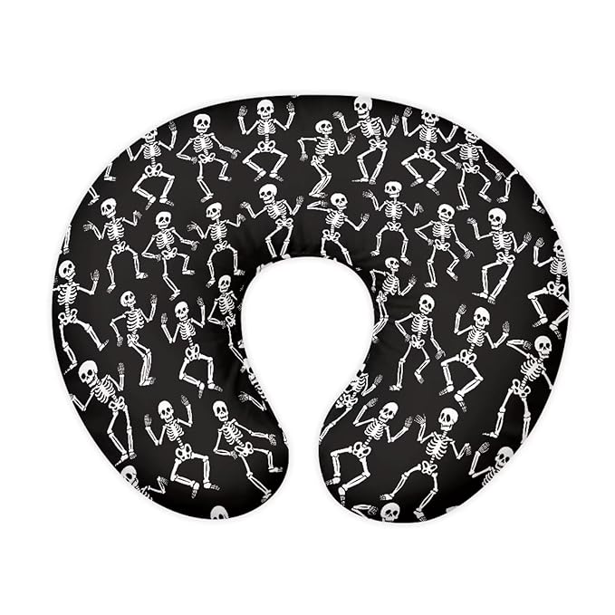 Skeleton Nursing Pillow Cover, Baby Shower Pillow Covers for Bottle and Breastfeeding, Breast Feeding Pillows for Babies Girls Boys