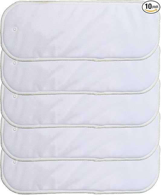 10 Pack Insert with Snap for Cloth Diaper Covers (10 Pack Insert with Snap) One Size