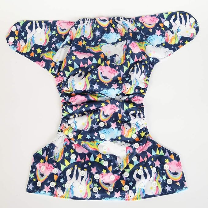 2 to 7 Years Old Junior Big Cloth Diaper Pocket Reusable Washable Baby Toddler (Dream Horse)