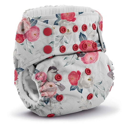 Kanga Care Rumparooz G3 Stay Dry Cloth Diaper Reusable One Size Pocket Diaper Patented Inner Double Gusset 2 pcs Microfiber Insert Soaker (6-55+ lbs) - Lily