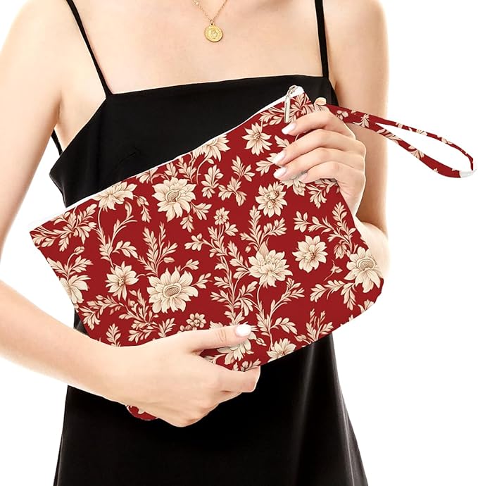 Fokongna Palm leaves Wet Bag Travel Wet Dry Bag Beach Bag Diaper Bag Wet Bag For Swimsuit Travel Makeup Bag Toiletry Bag