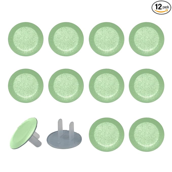 Pure Mint Green Color Outlet Covers Baby Proofing Child Proof Plug Covers for Electrical Outlets Easy Install Outlet Plug Covers
