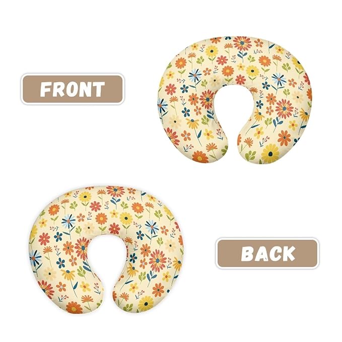 Flowers Nursing Pillow Cover with Hidden Zipper Flowers Breathable & Skin Friendly for Moms/Baby Stretchy Nursing Pillow Cover Quick-Dry Fabric