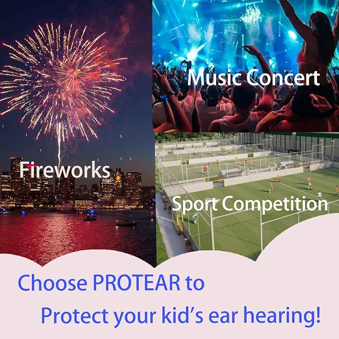 Kids Hearing Protection,25dB NRR Noise Reduction,Sound Proof for Kids,Toddler,Safety Earmuffs for Concert,Airplane,Autism,Monster Jam,Travel,School- Pink Unicorn