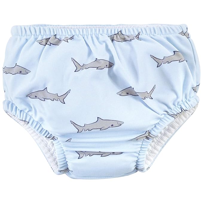 Hudson Baby Unisex Baby Swim Diapers, Blue Gray Shark, 0-6 Months
