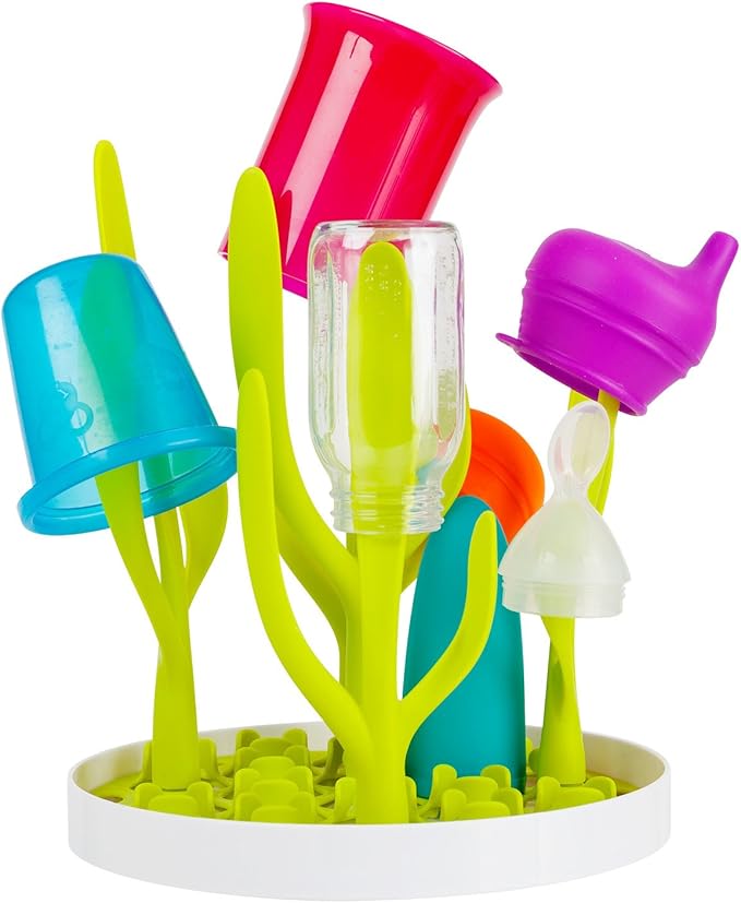 Boon Sprig Countertop Baby Bottle Drying Rack - Nature Inspired Upright Bottle Rack Dryer -Upright Drying Rack for Bottles and Baby Accessories - Baby Bottle-Feeding Supplies