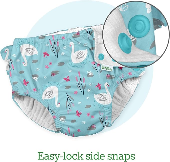 i play. by green sprouts baby-girls Ruffle Snap Reusable Absorbent Swimsuit Diaper
