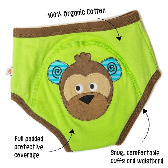 Girls 3 Piece Organic Training Pant Set - Safari Friends (2T-3T)