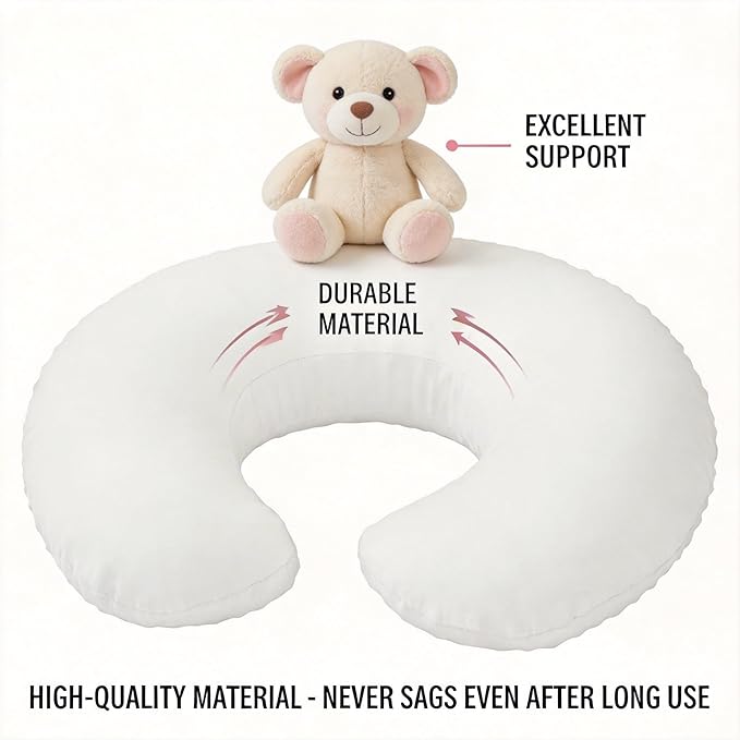 Nursing Pillow, Breastfeeding Pillows with Removable Cover for Mom with Breathable Filling, Ergonomic Baby Feeding Essentials for Bottle and Breastfeeding (Naked Pillow-New)
