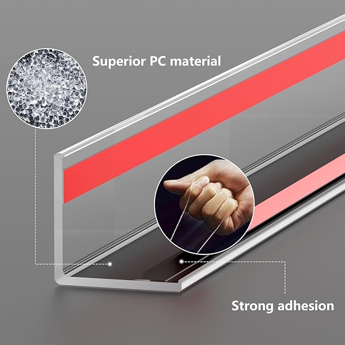 30x30mm Self Adhesive Corner Guard, 2pcs 47.2" Wall Corner Protector Strip, Flexible PVC Edge Trim, Peel and Stick Corner Protection for Furniture, Wall Edges & Table Corners