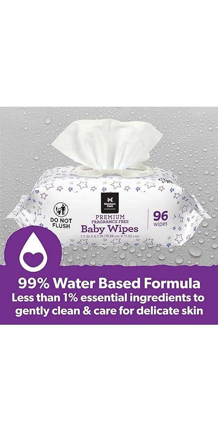 Member's Mark Fragrance Free Baby Wipes (Netcount 12 Pack 96 Wipes in Each), 12Count ()