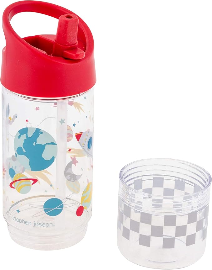 Stephen Joseph FLIP TOP BOTTLES W/SNACK CONTAINER - SPACE, os (SJ1153)