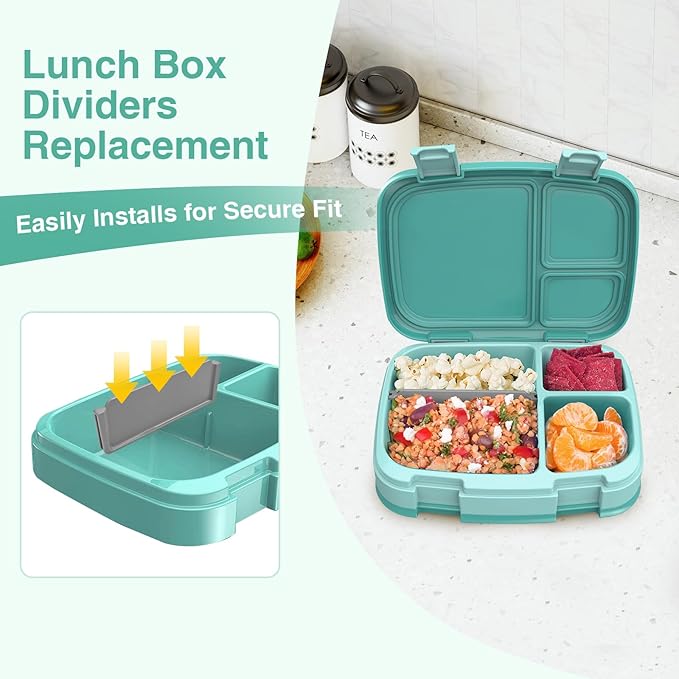 Silicone Lunch Box Dividers, 3 Pack Bento Box Divider Insert, Reusable Food Separator for Meal Prep, Dishwasher Safe Lunch Box Organizer Accessories