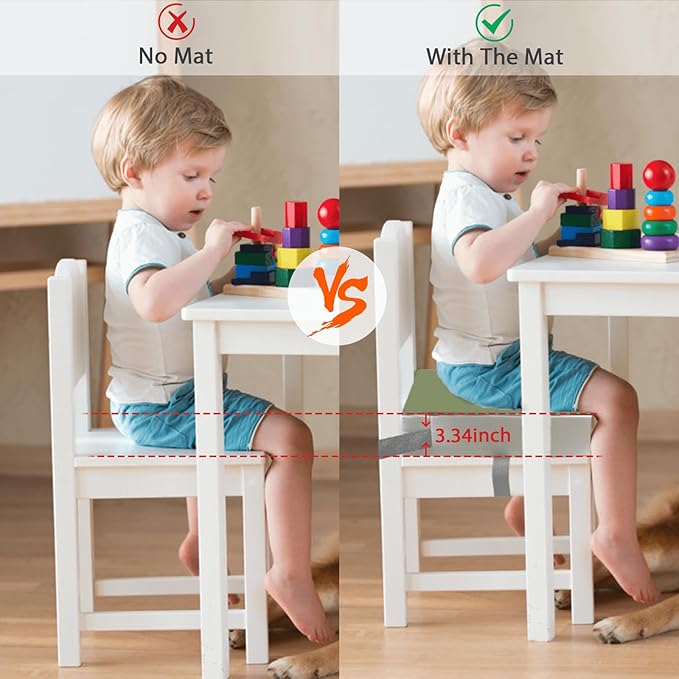 Booster Seat for Table - PU Waterproof Strong Support Toddler Booster Seat for Dining Table, Portable Booster Chair with Adjustable Elasticity Straps for Toddlers Eating Travel Home