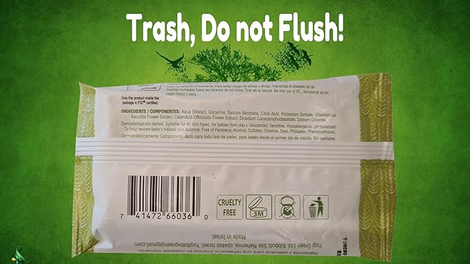 Baby Green Wipes Unscented compostable Organic Biodegradable – Travel Pack (12 Packs of 20) 240 for Sensitive Skin