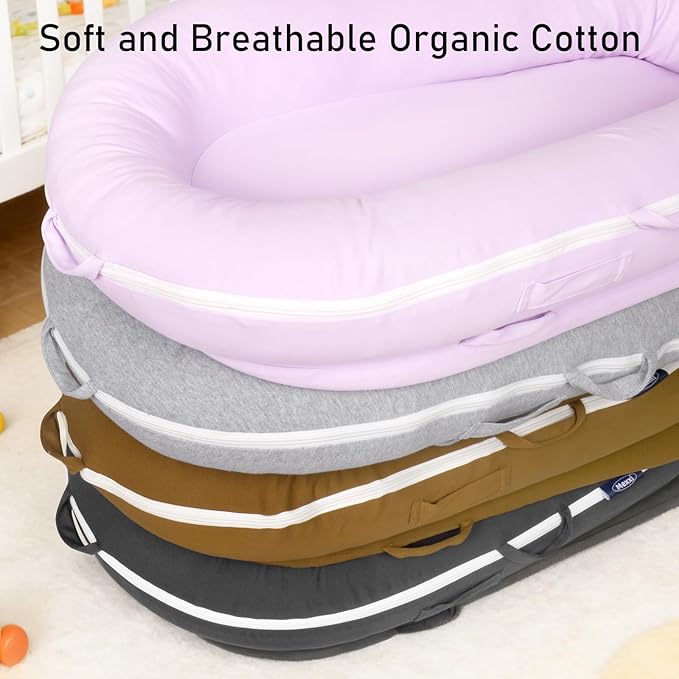 Organic Replacement Cover with Waterproof Pad | Premium Quality Spare Cover Certified Organic Cotton | [Fits Dockatot Deluxe + Docks] (Cover Only) (Lavender, Waterproof Organic Cotton)