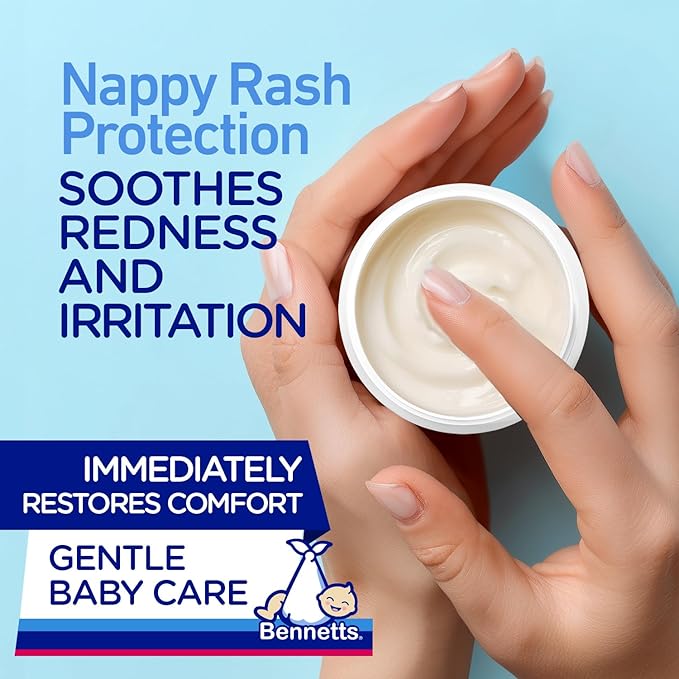 Bennetts Baby Bum Cream 150ml – Water-Repellent Diaper Barrier Cream for Newborns – Protects Against Nappy Rash & Redness