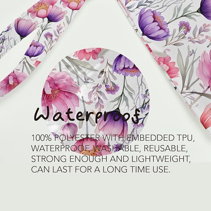 Fokongna Floral Print Wet Bag, Small Portable Waterproof Multi-Functional Organizer for Women, Pink Purple Ombre Flora, Ideal for Daily, Beach & Travel