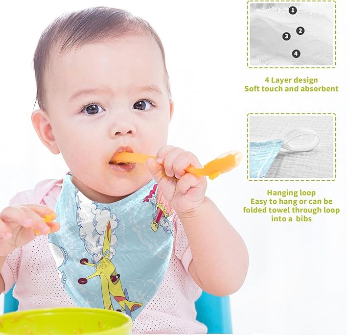 vvfelixl Baby Muslin Washcloths Hot Air Balloons Airplanes Baby Burp Cloths Cotton Baby Face Towel for Newborn Infants Boys Girls Soft and Absorbent 11.8 X 11.8 in, 3 Pack