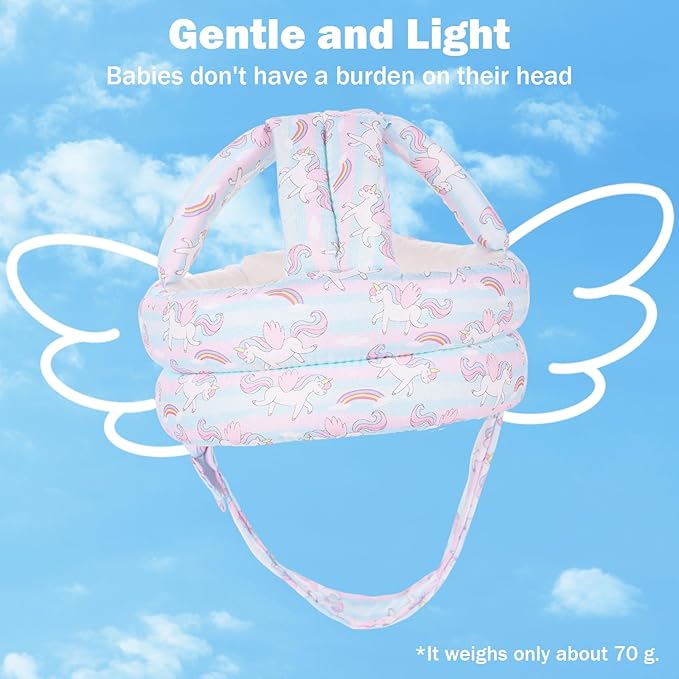 Baby Head Protector for Crawling Walking, Baby Helmet Adjustable No Bumps and Soft Cushion, Infant Safety Cap for Kid Learning to Walk