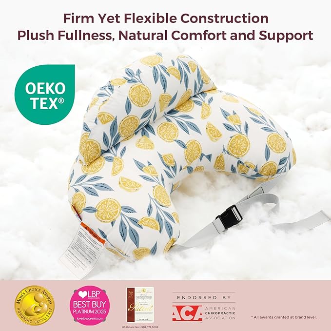 Momcozy Innovative Safety Guard Nursing Pillow for Breastfeeding- Wider Feeding Pillows for More Support for Mom & Baby- Easier Nursing & Hand Free- Fit for All, Removable Cotton Cover