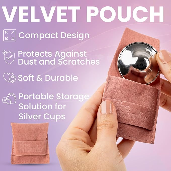Silver Nursing Nipple Shields - Trilaminated Protective Nursing Cups for Breastfeeding, Nickel Free | Free Storage Pouch - Regular
