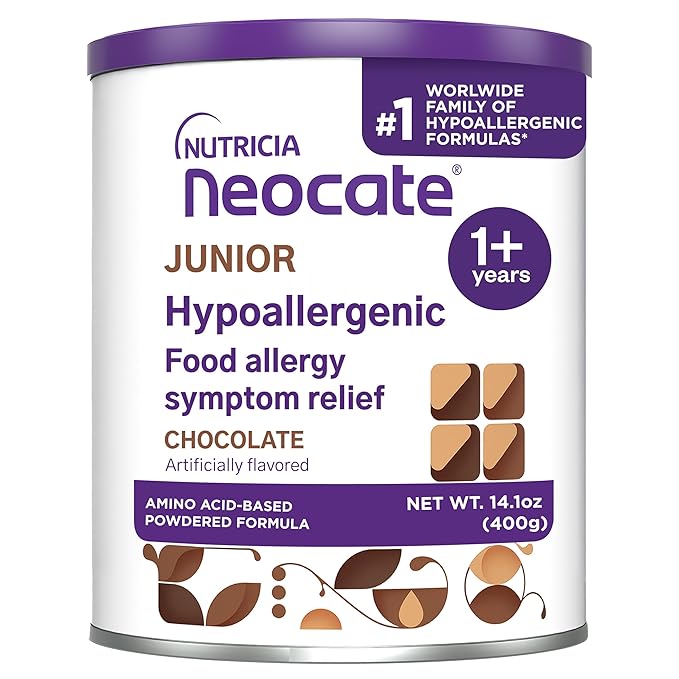 Neocate Junior - 1+ years - Hypoallergenic Toddler Formula for Food Allergy Relief - Nutritionally Complete Dairy Free Formula - Chocolate, 14.1 oz