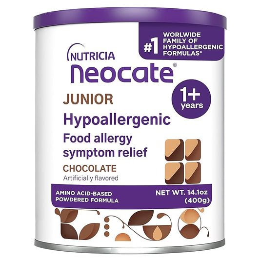 Neocate Junior - 1+ years - Hypoallergenic Toddler Formula for Food Allergy Relief - Nutritionally Complete Dairy Free Formula - Chocolate, 14.1 oz