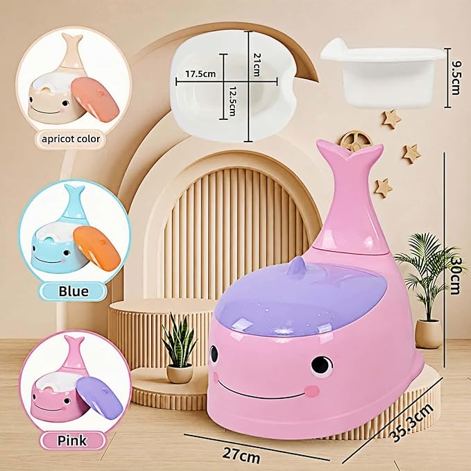 potty training toilet Potty Seat Baby Training Chair Boys Girls Toddler Whale Comfortable children 1-6 years old Baby toilet Animal seat with lid back potty trainer (Pink)