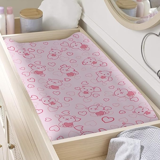 Capybara Changing Pad Cover for Baby Soft and Comfy Diaper Change Table Covers Breathable Baby Nursery Diaper Changing Pad Sheets Cute Nursery Decor