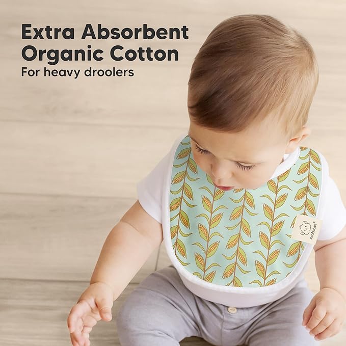 8-Pack Organic Baby Bibs for Boys, Girls - Soft Cotton Drooling and Teething Bibs for Baby Girl & Boy, Extra Absorbent, Easy To Clean & Put On for Toddler, Newborn, Infant 0-24 Months (Countryside)