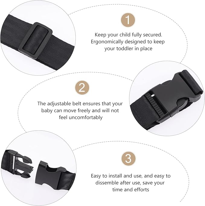 LUOZZY 4 Pcs High Chair Straps 2-Point Replacement Harness Straps Belt for Pushchair, HighChair, and Child Chair Stroller 55.02x1.49x0.39Inch
