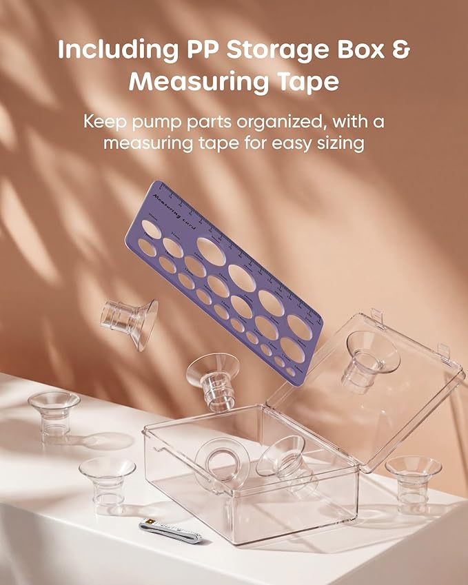 Nuliie 5-in-1 Flange Sizing Kit 17/18/19/20mm for 24mm Flange/Shield of Most Pumps, 8PCS Silicone Flange Inserts to Boost Pumping Efficiency & Comfort, BPA-Free Pump Essential for Moms