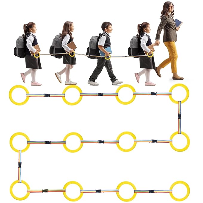 Tatuo 12 Set Toddlers Walking Rope for Preschool Toddlers Detachable Transition Rope Safety Daycare Rope for Preschool Daycare Kindergarten School Kids Outdoor Supplies (Yellow)