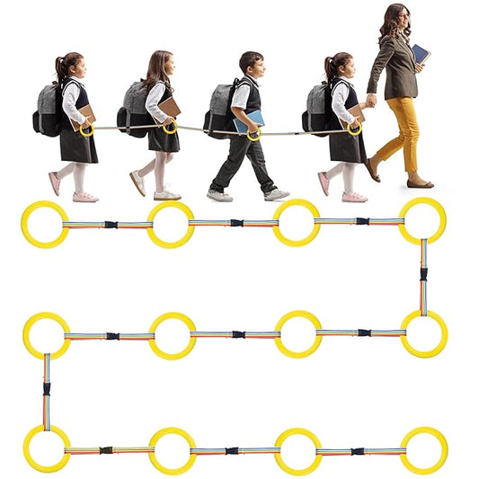 Tatuo 12 Set Toddlers Walking Rope for Preschool Toddlers Detachable Transition Rope Safety Daycare Rope for Preschool Daycare Kindergarten School Kids Outdoor Supplies (Yellow)