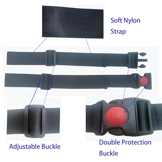 2 Pcs High Chair Straps Replacement Ingenuity Swing Child Stroller Baby 2-Point Safety Belt Kid Safe Strap Pushchair Stroller Security Straps Replacement Harness Belt for Pushchair HighChair(Black)