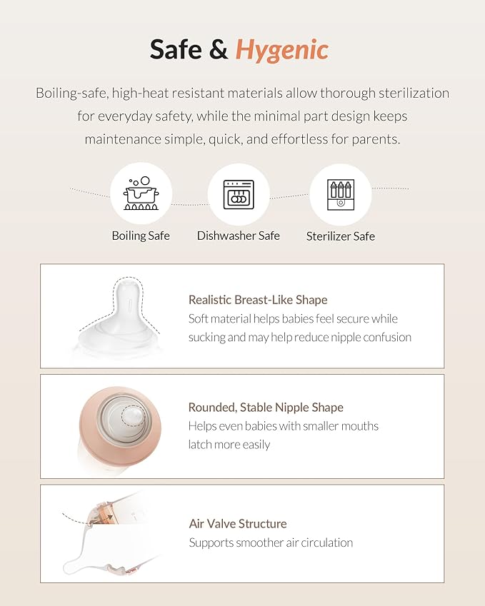 Moyuum Natural Fit Silicone Nipple for MOV.aa Bottles, Made in Korea - Perfect for Newborn, Anti-Colic Feed, Easy to Latch for Infant, from Breast to Bottle | Stage 3, Fast Flow, 6m+ (2 Pack)