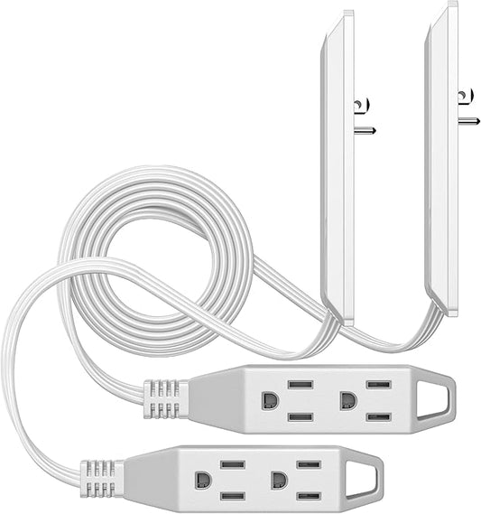 Humpptom Thin Electrical Outlet Cover, Flat Plug Extension Cord, Power Strip, Outlet Covers Baby Proofing, 3 FT and 8 FT…