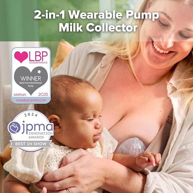 haakaa Wearable Silicone Breast Pump with Steriliser Bag, 2-in-1 Hands-Free Passive Breast Milk Catcher for Nursing Mom, Breastfeeding Essentials, 75ml Shell Pumps & 1 Steriliser Bag - Frosted
