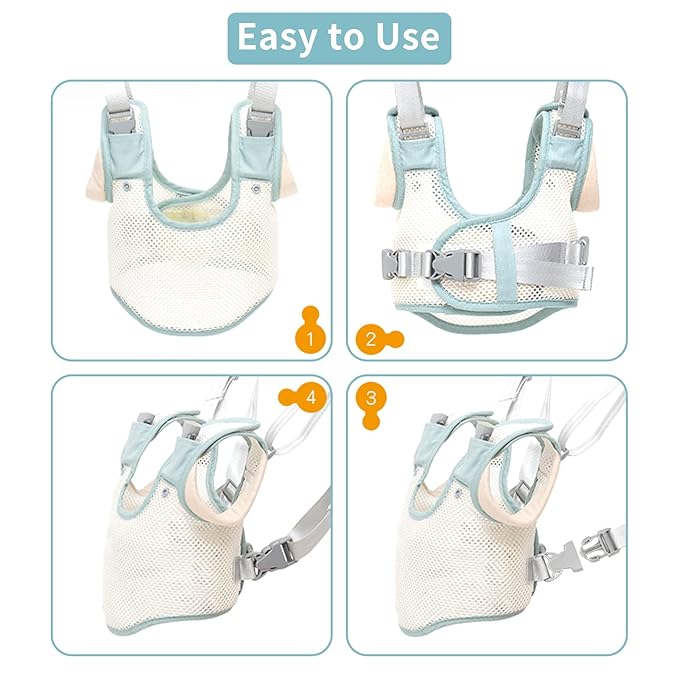 Baby Walker Breathable Baby Walking Harness Handheld Kids Walker Helper Toddler Infant Walker Harness Assistant Belt Pulling and Lifting Dual Use Walking Assistant Strap (Green 1)