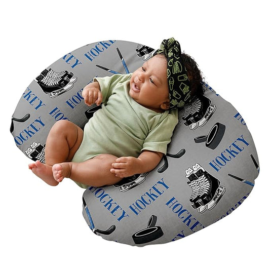 Dyoart Baby Nursing Pillow Cover, Custom Breastfeeding Bottle Pillow Slipcover, Personalized Gift for Infant Boys Girls, Ultra Soft Comfortable,Hockey Pattern(one Size)