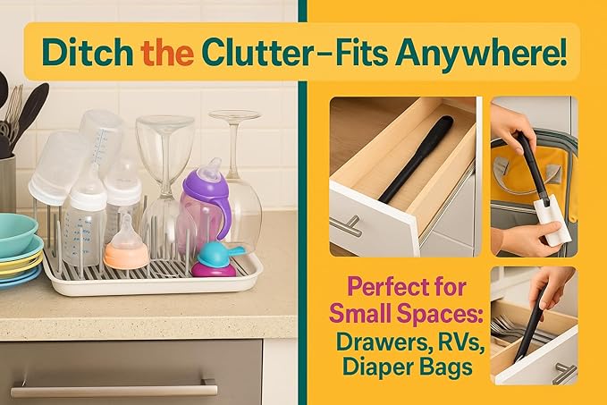 Bottle Drying Wand Tool – Fast Dryer for Baby Bottles, Pump Parts, Wine Glasses & Decanters – Space-Saving, Hygienic Rack Alternative for Travel & Home – Replace Bulky Disgusting Racks