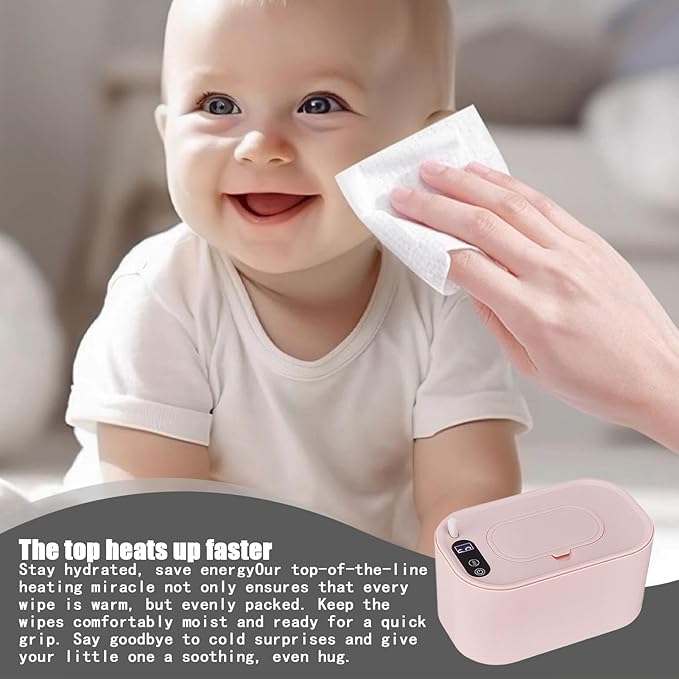 Wet Wipes Dispenser - Baby Wipe Warmer, Baby Portable Large Capacity Wipes Dispenser, Smart Temperature Control Large Capacity Wipe Warmer, Adjustable Wipe Heater Diaper Wipe Warmer for Wet Wipes